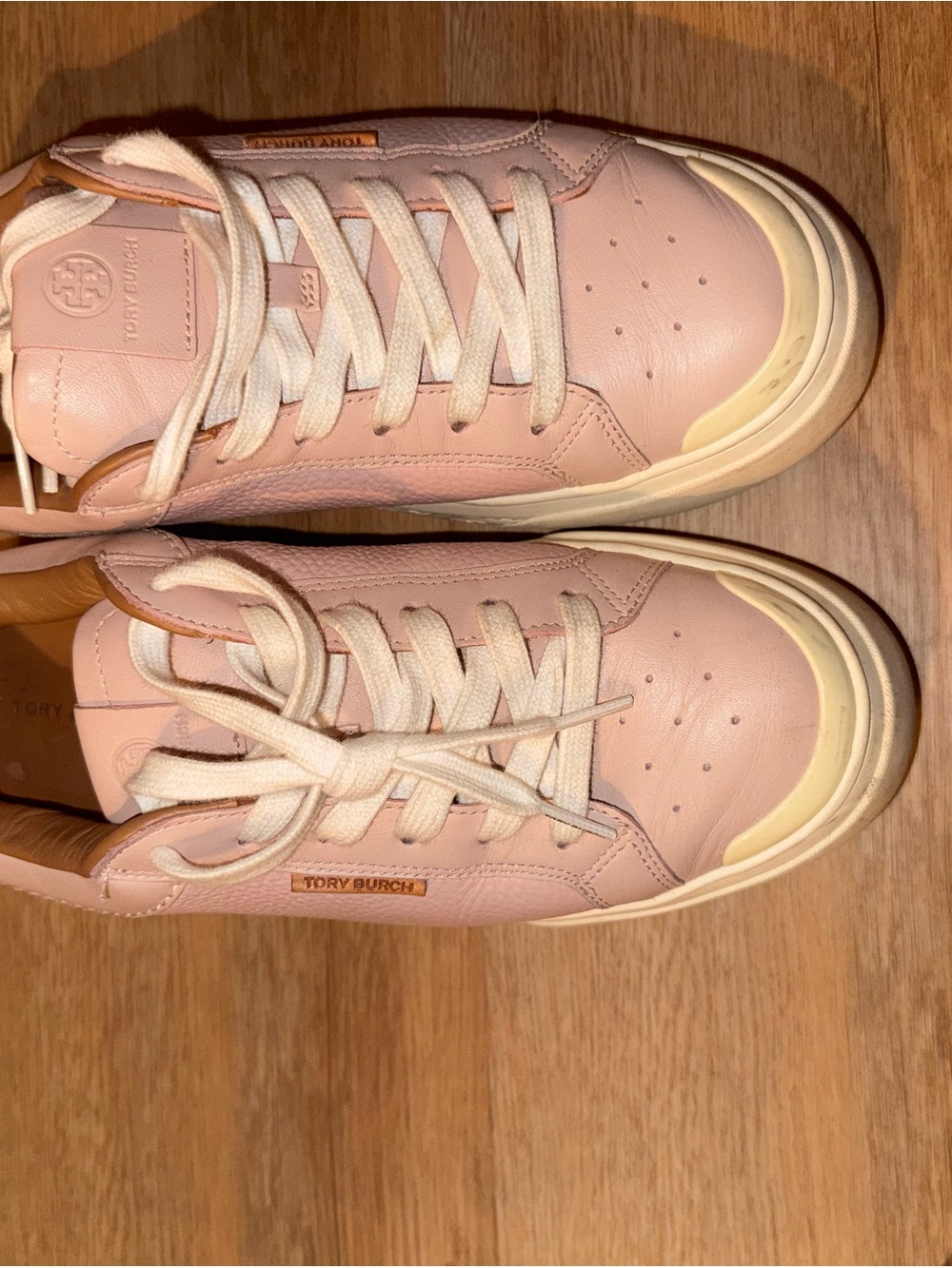 Tory Burch Blush Pink Leather Low-Top Sneakers